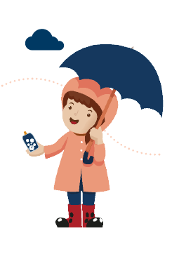Child holding umbrella
